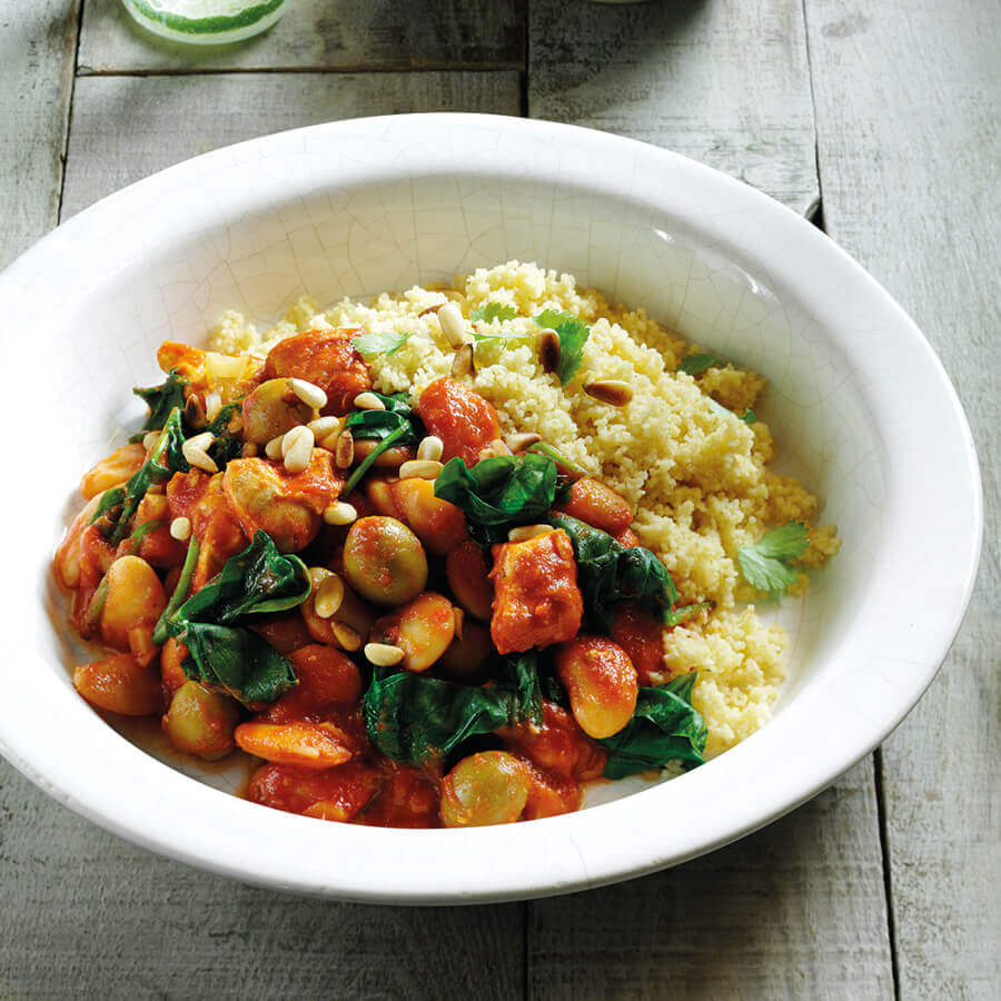 Tagine with spinach